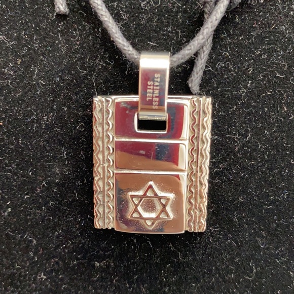 Stainless Steel Star of David Jewish Necklace - Picture 4 of 8
